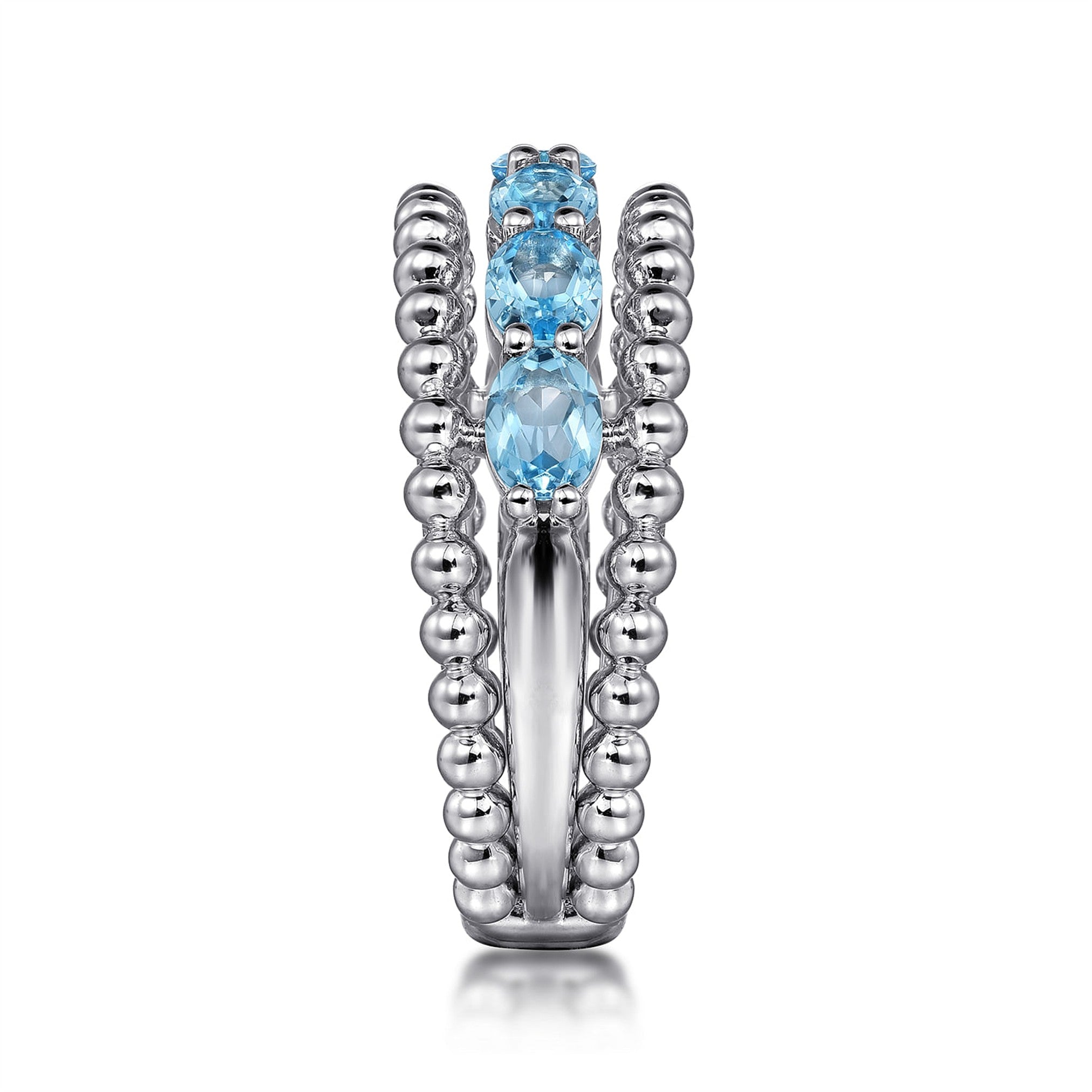 Gabriel & Co. Bujukan Swiss Blue Topaz & Bead Ring