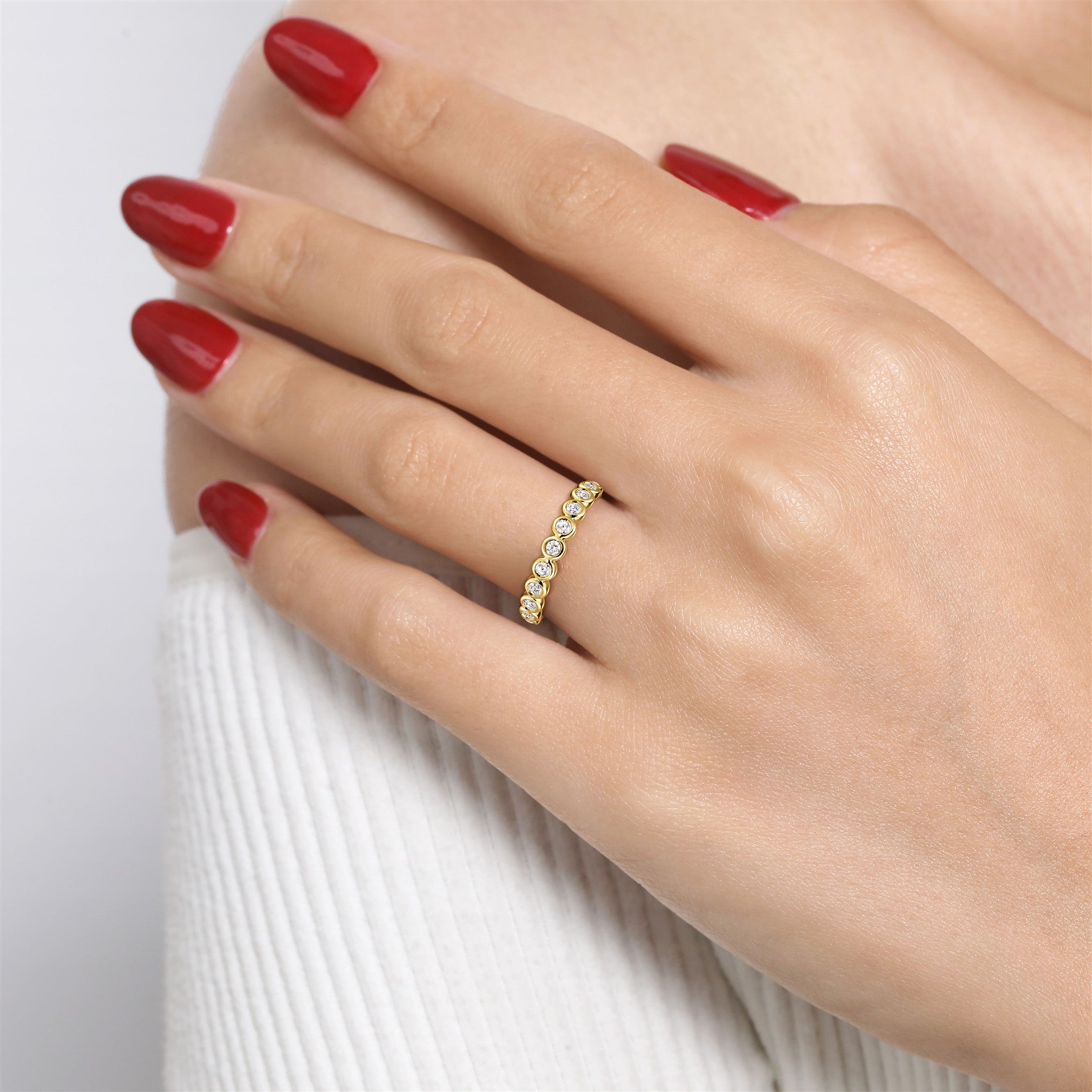 Gabriel & Co. Bezel Diamond Anniversary Band