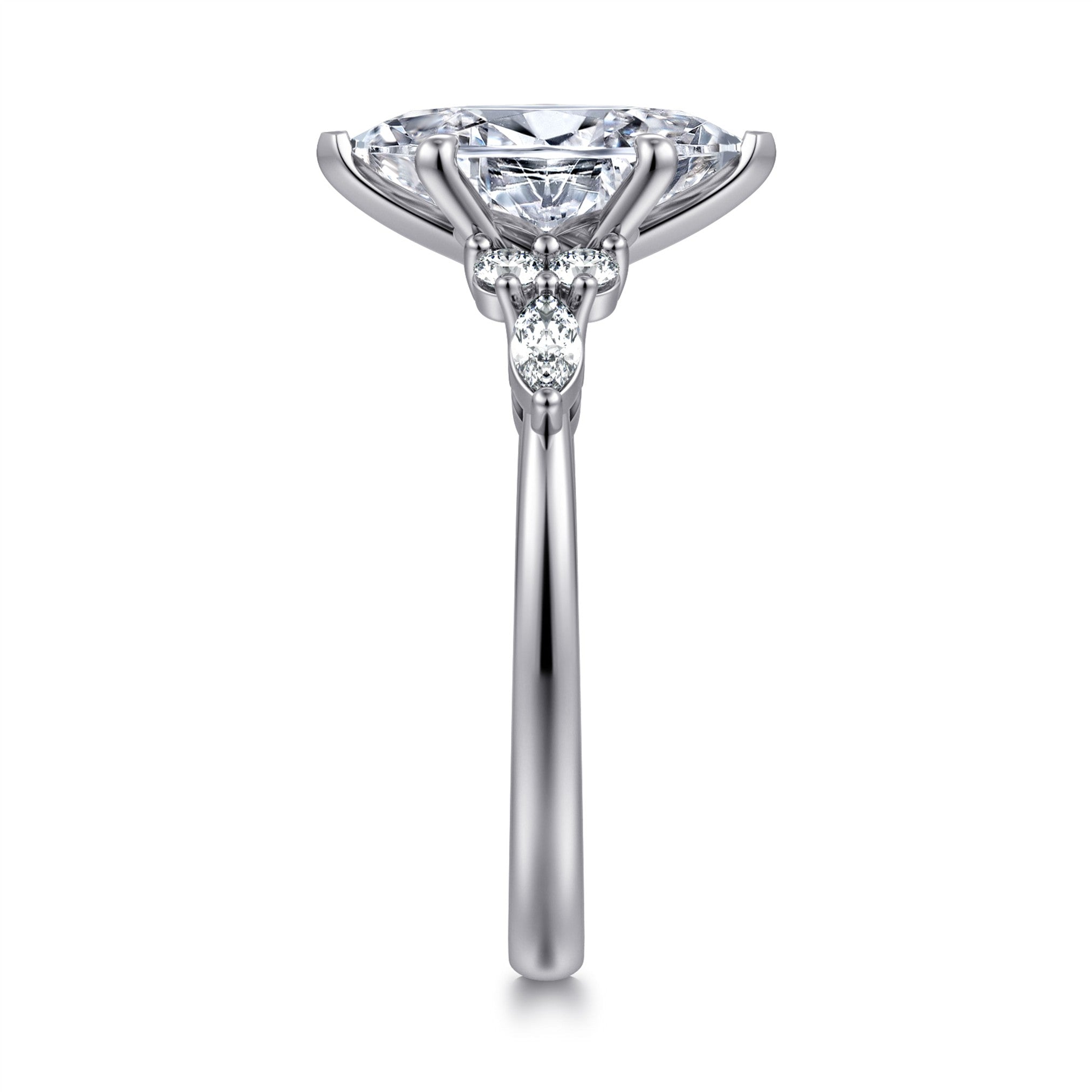 Gabriel & Co. Marquise Diamond Cluster Engagement Ring