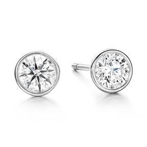 Hearts On Fire Classic Bezel Diamond Stud Earrings