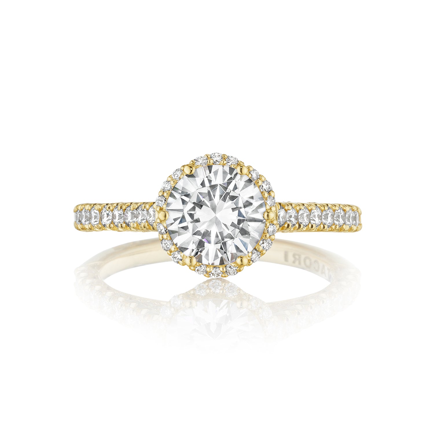 Tacori Petite Crescent Halo Engagement Ring Mounting