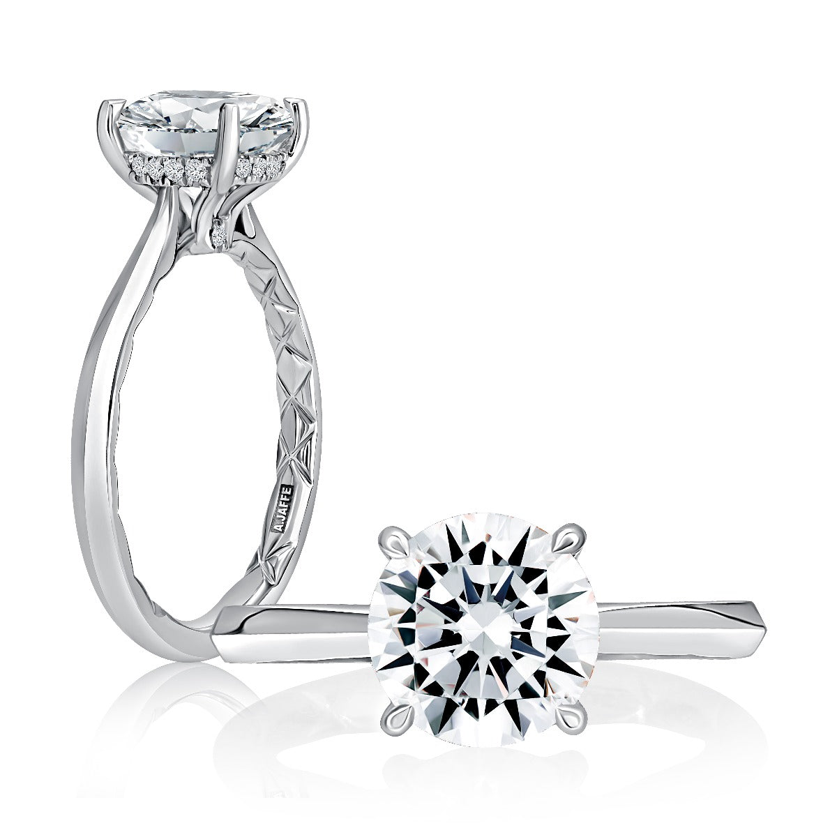 A. JAFFE Hidden Halo Diamond Engagement Ring Mounting