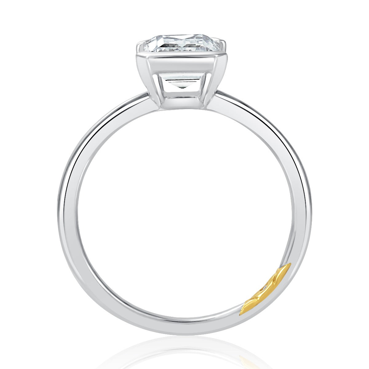 A.JAFFE Half Bezel Emerald cut Diamond Engagement Ring