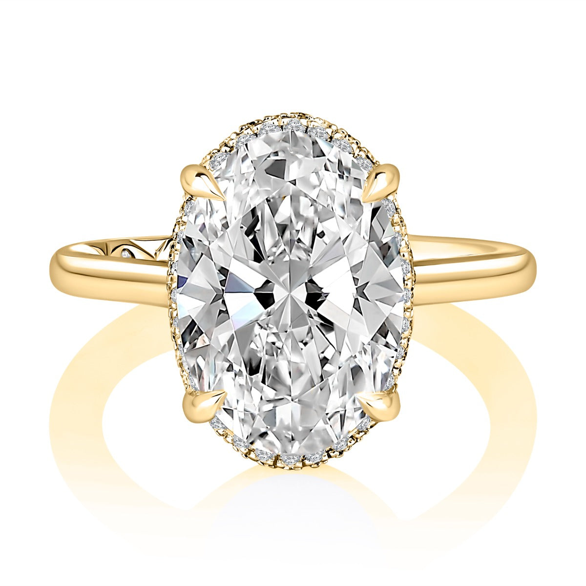 A.JAFFE Oval Center Diamond Solitaire Engagement Ring