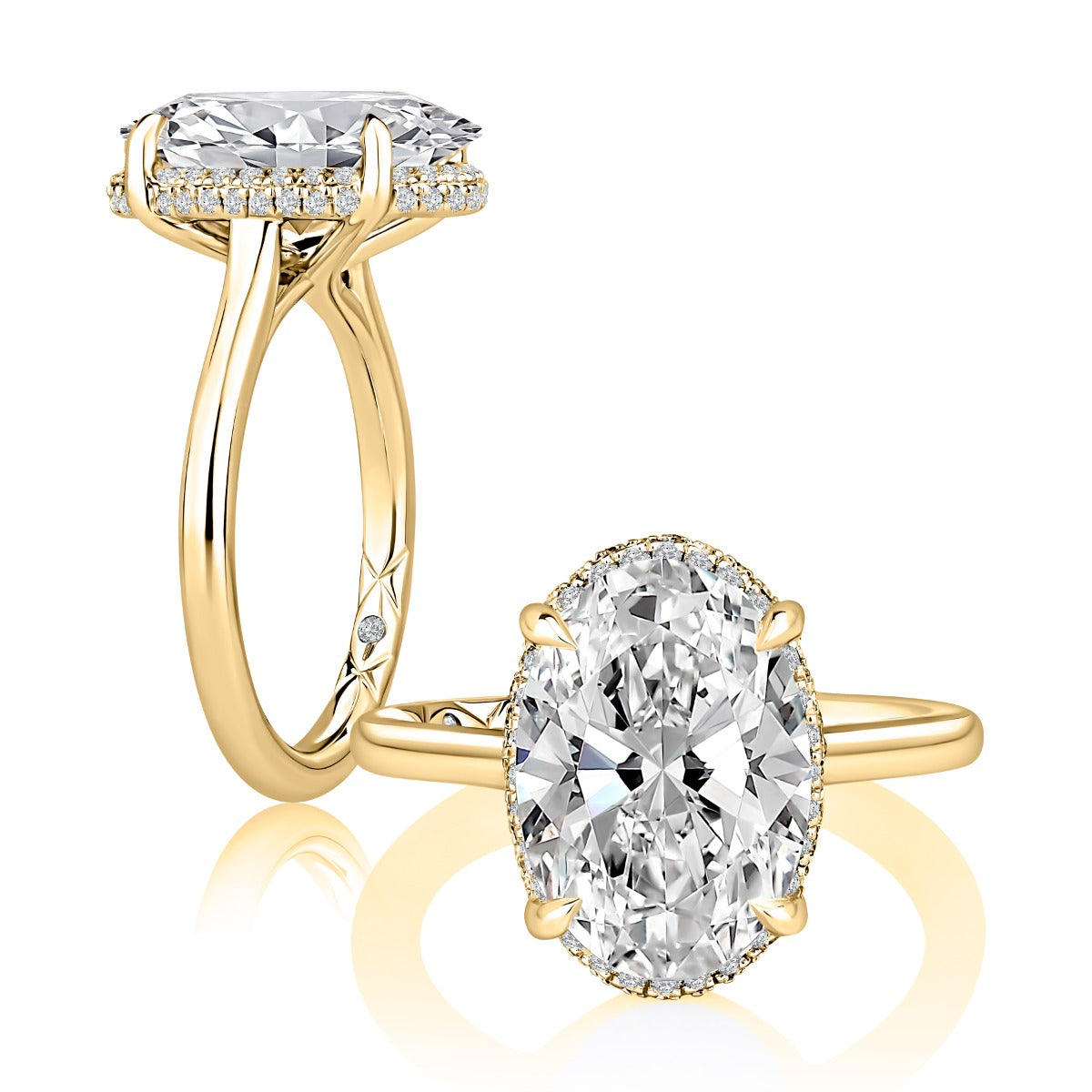 A.JAFFE Oval Center Diamond Solitaire Engagement Ring
