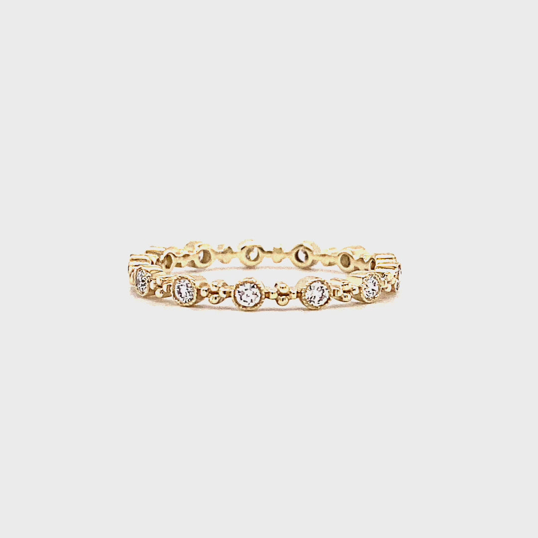 Zeghani Diamond Bezel Milgrain Band